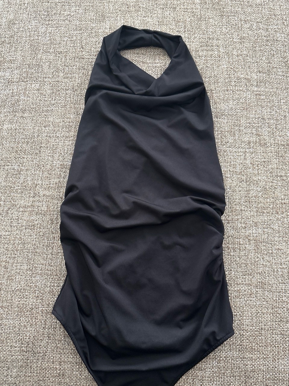 Bershka Black One-Shoulder Halter Dress